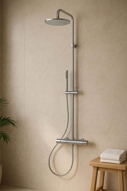 MURO TUA suihkuyhdistelmä termostaatilla ja sadesuihkulla, kromi M1.B11TH.CR